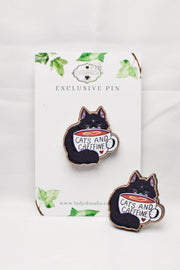 Exclusive: Lady Dinah's Wooden Pin Badge - Lady Dinah's Cat Emporium